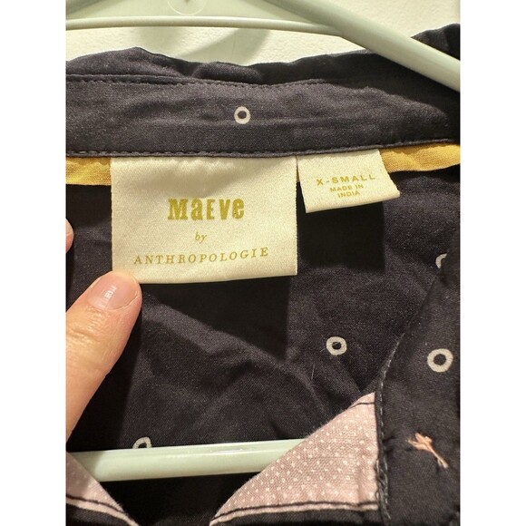 Anthropologie Maeve - Monika Dot Tunic Top Shirt Button Down Business Sz XS - Picture 4 of 6